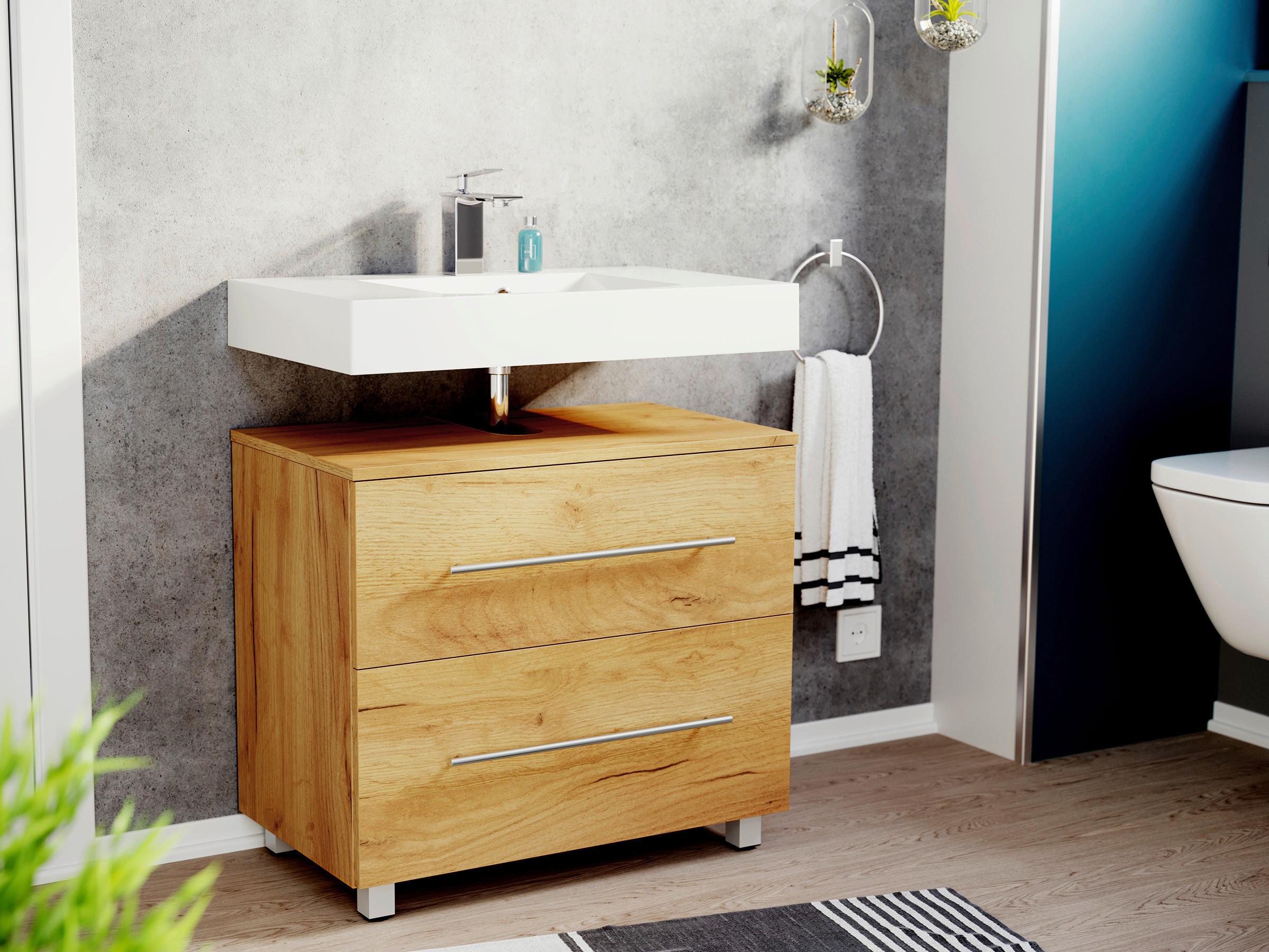 Waschbeckenunterschrank Mondial Eiche Dekor B: 70 cm - Eichefarben, MODERN, Holzwerkstoff (70/63/41,6cm) - MID.YOU