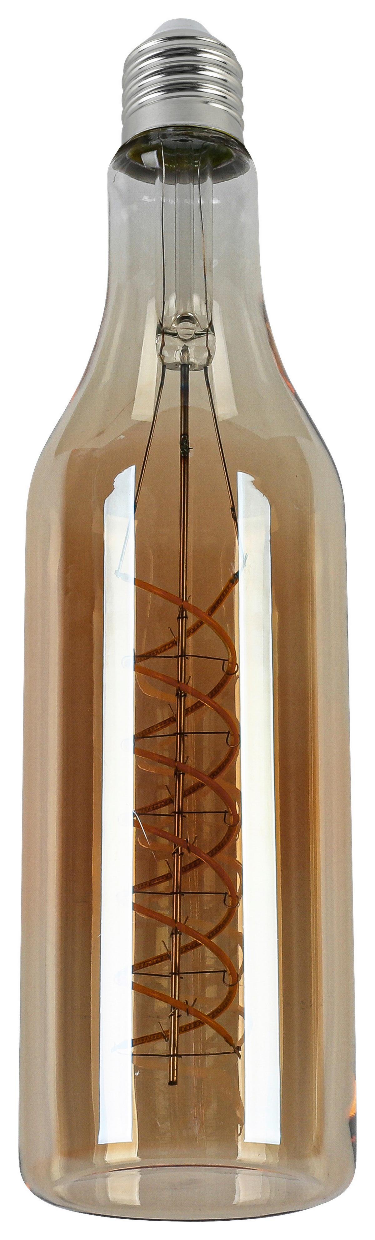 LED ŽÁROVKA FLASCHE - jantarové barvy, Romantický / Rustikální, kov/sklo (7,5/27,5cm) - Mömax