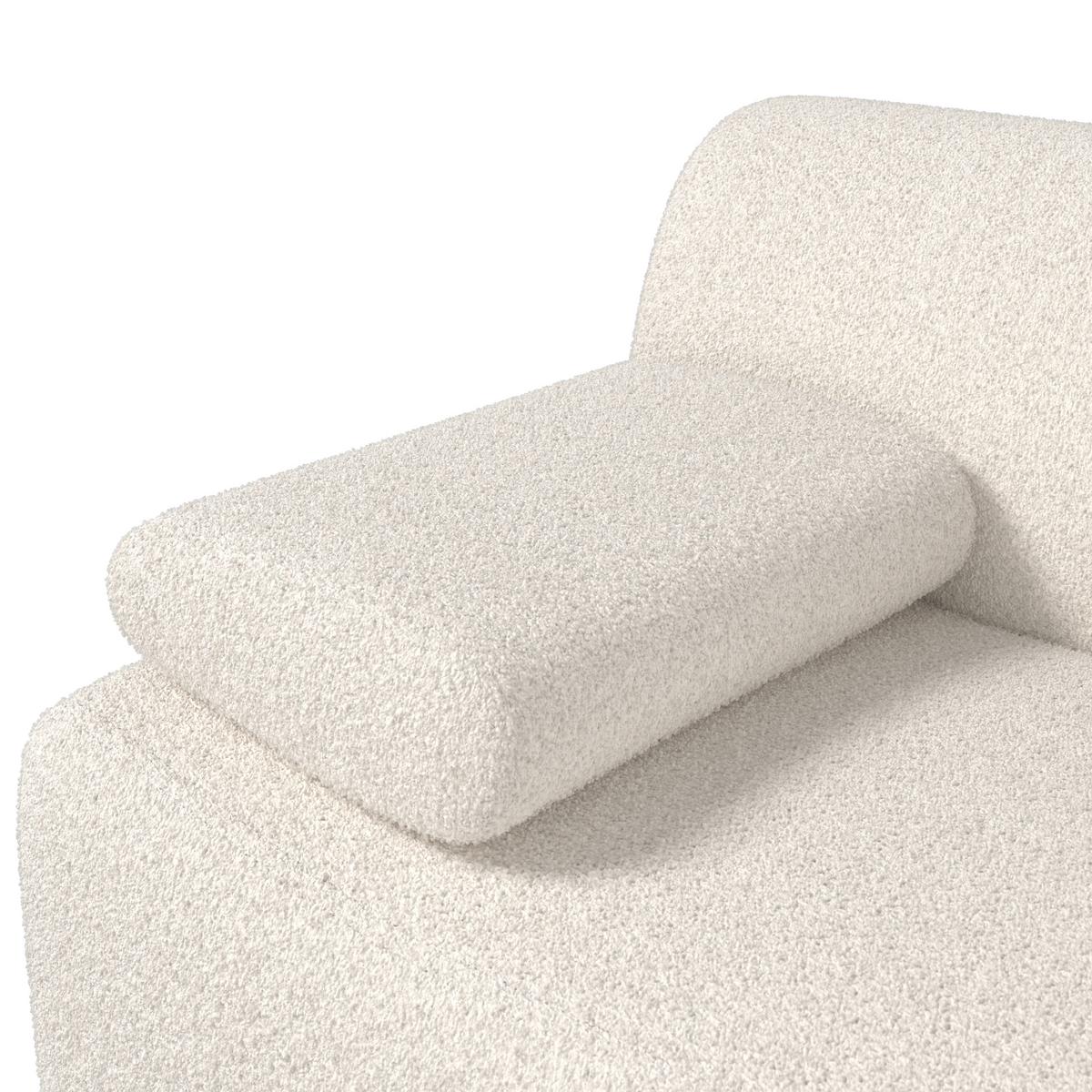 Pohovka SOPHIE, bílá žinylka, max. 360 kg - bílá/černá, Moderní, dřevo/textil (226/74/89cm) - Bessagi Home