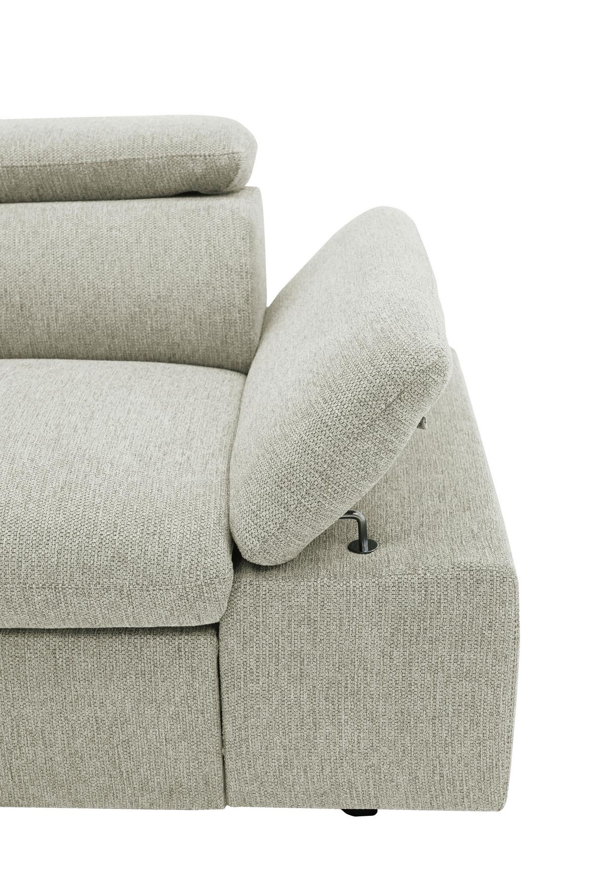 Ecksofa Firenze - Beige/Schwarz, Basics, Textil (219/265cm) - MID.YOU