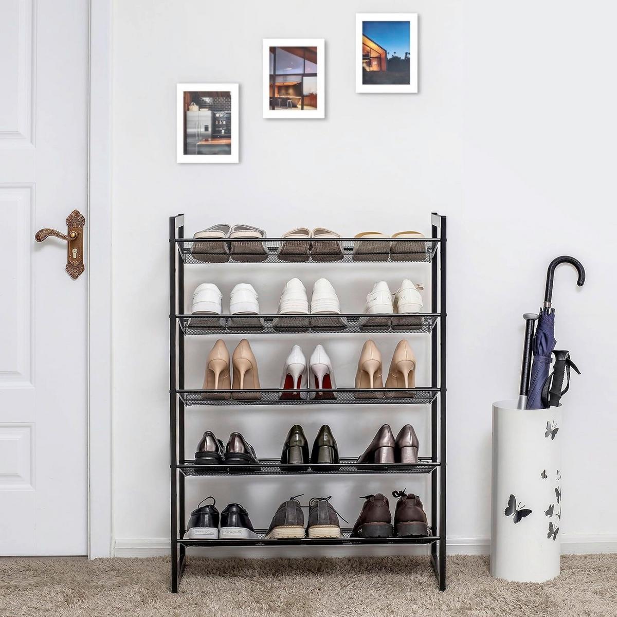 SCHUHREGAL Schwarz B: 74 cm - Schwarz, Basics, Metall (74/104/31cm)