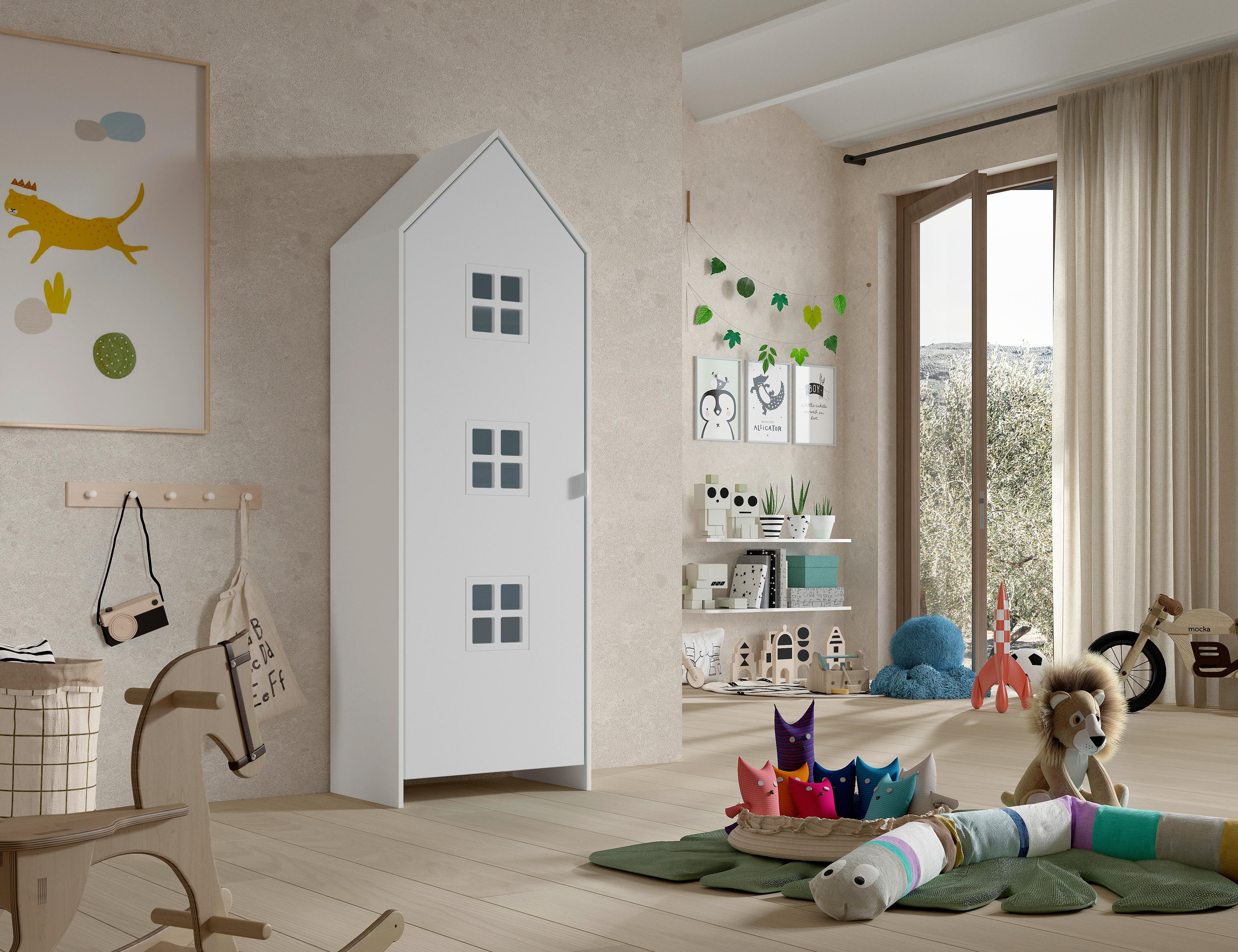 Kinderkleiderschrank Casami - Weiß, MODERN, Holzwerkstoff (57,6/171,3/37cm) - MID.YOU