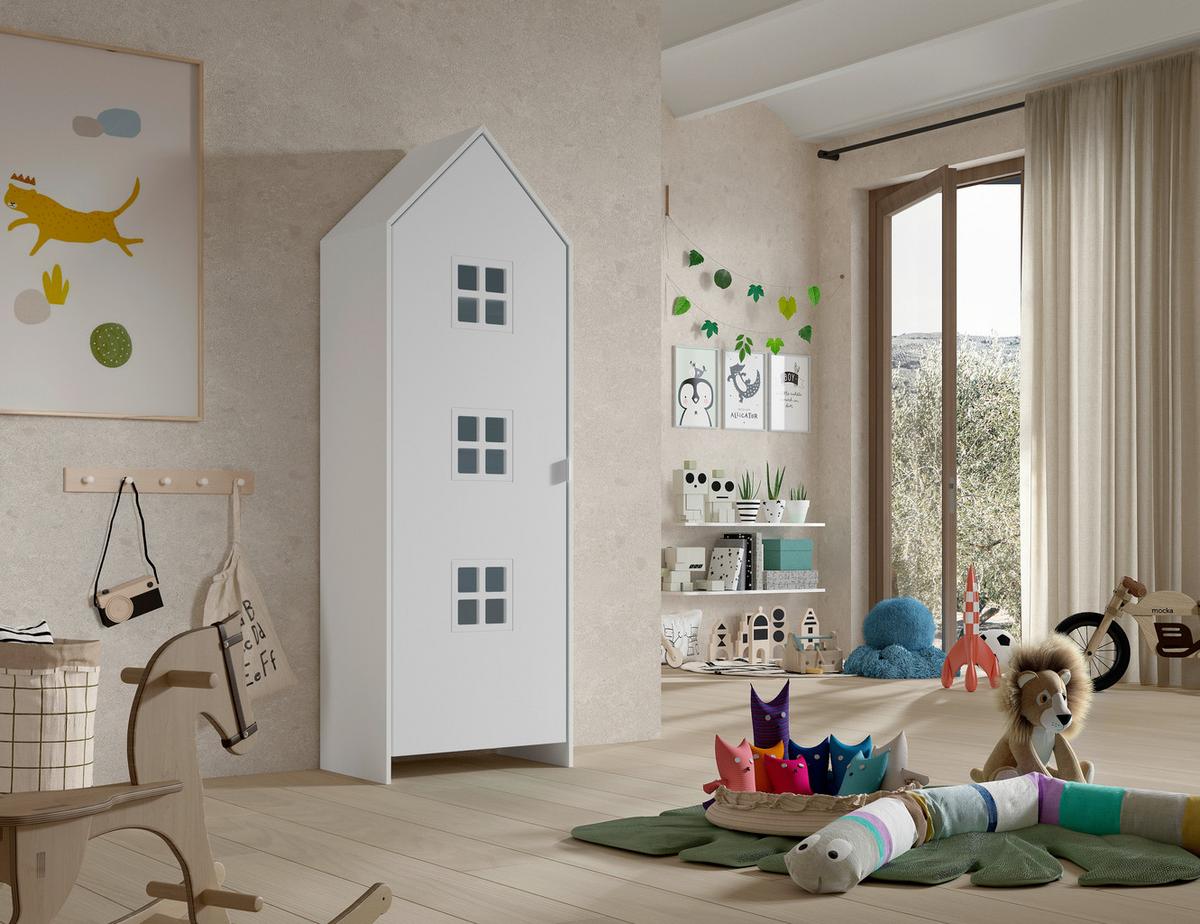 Kinderkleiderschrank Casami - Weiß, MODERN, Holzwerkstoff (57,6/171,3/37cm) - MID.YOU