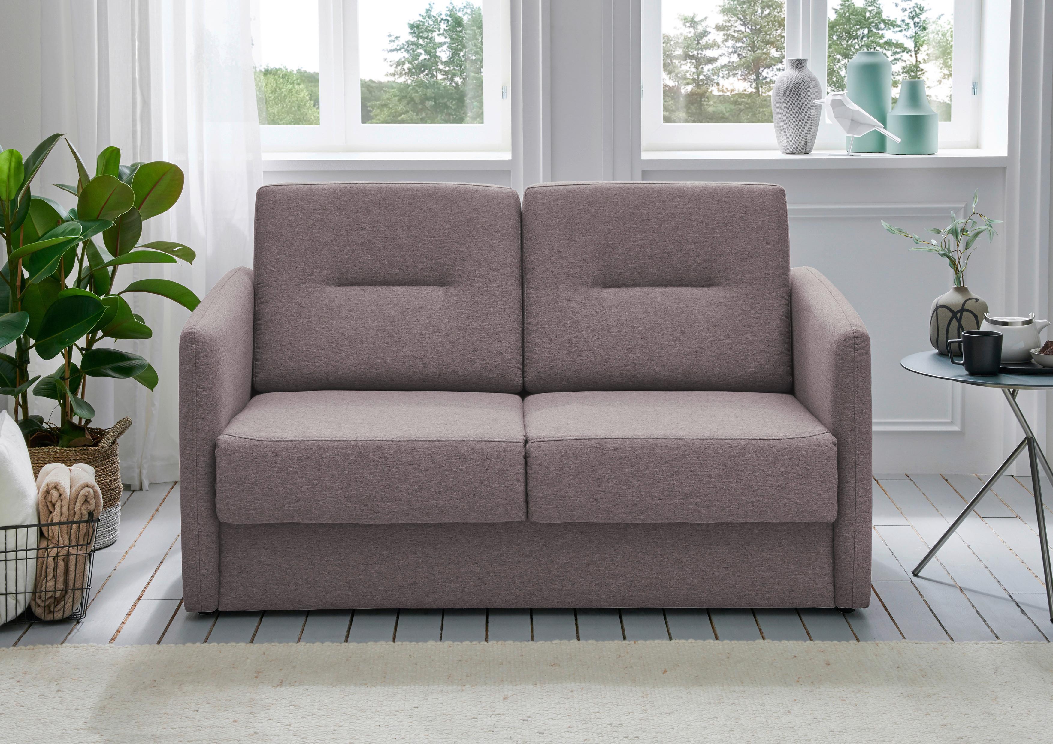 Schlafsofa Regi Rosa Mikrofaser B: 147 cm - Schwarz/Rosa, KONVENTIONELL, Textil (147/89/87cm) - Livetastic