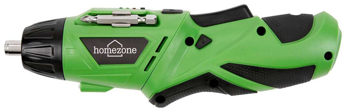 Akkuschrauber Jonas 100-240 V 230u/Min, LED-Licht, Softgriff - Schwarz/Grün, Kunststoff/Metall (23/16,5/6cm) - Homezone