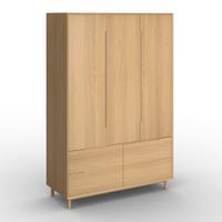 Šatníková skriňa MARLO š. cca 148 cm, dekor dub - farba duba, Modern, drevo/kompozitné drevo (148/223/60cm) - Bessagi Home