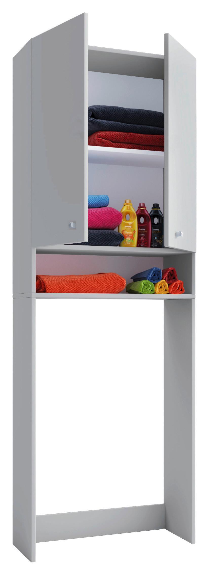 Waschmaschinenschrank Lona B: 64,2 cm Grau - Grau, Basics, Holzwerkstoff (64,2/182/27cm) - MID.YOU
