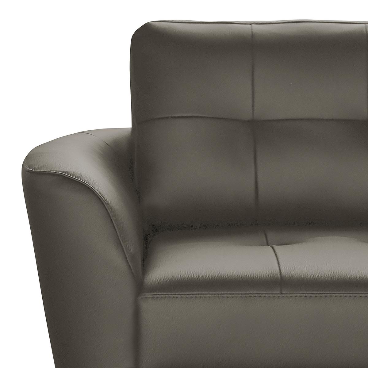 Ecksofa Nordic Schlammfarben S: 236x190 cm - Schlammfarben/Buchefarben, Design, Leder/Textil (236/190cm) - Livetastic