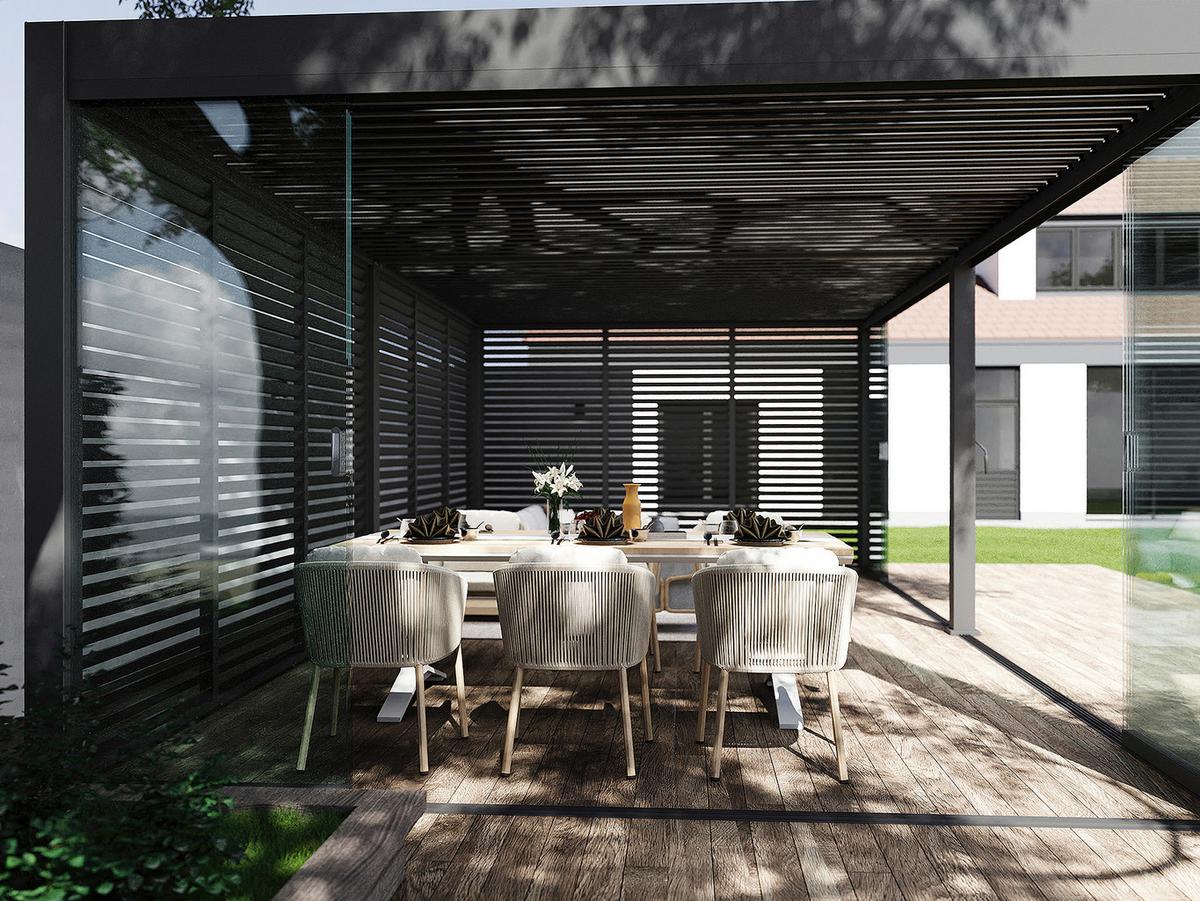 Pergola Deluxe Plus 800x400cm Wetterfest, Gartenpavillon - Anthrazit, Basics, Metall (800/255/400cm) - WEIDE