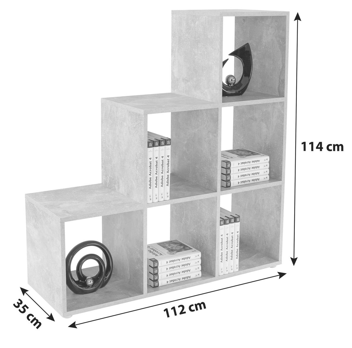 Raumteiler Pisa B: 112 Cm Betonoptik - Grau, MODERN, Holzwerkstoff (112/114/35cm)