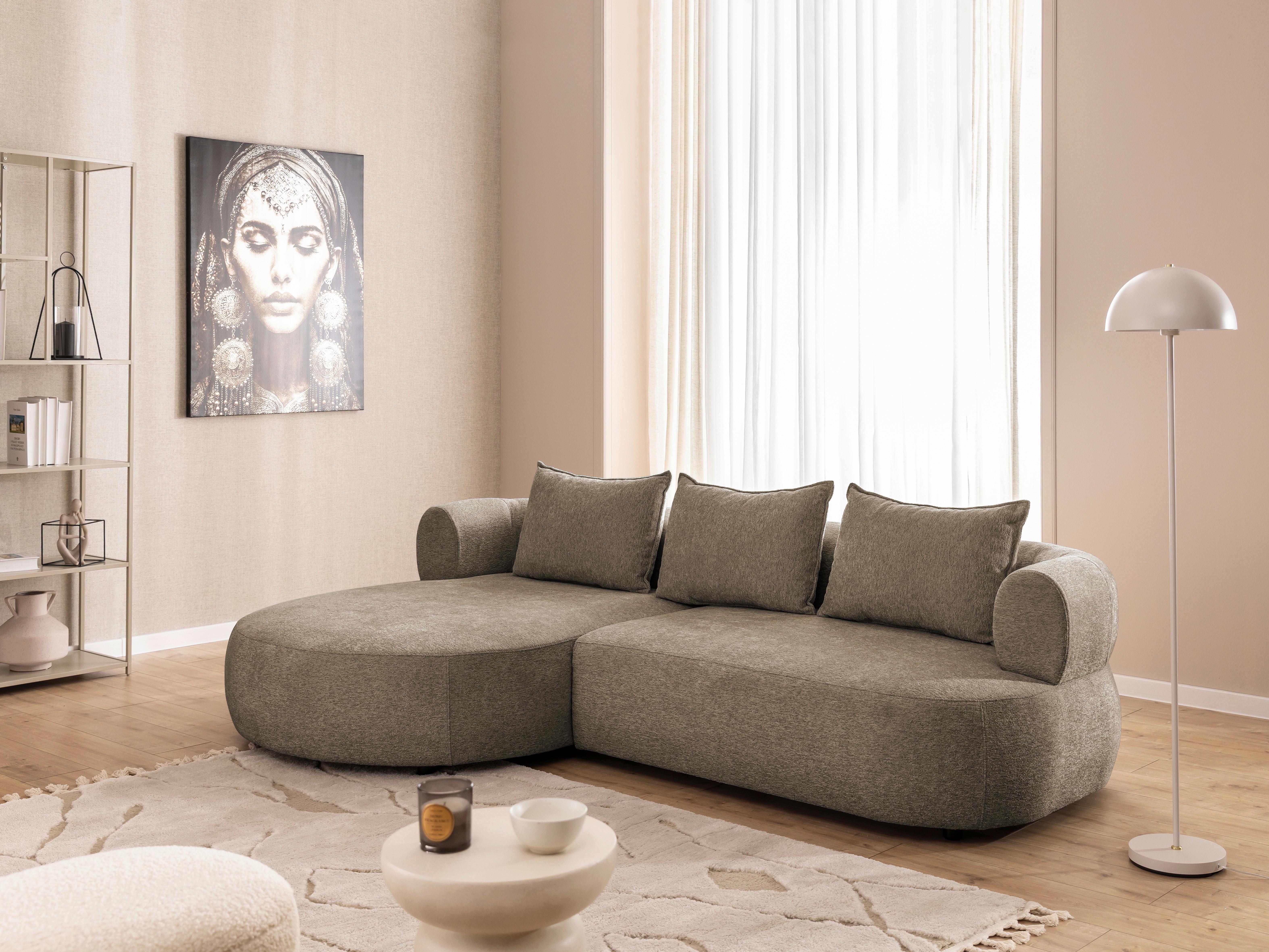 Ecksofa Ferro Braun S: 156x256 Cm - Schwarz/Braun, Design, Textil (156/256cm) - Livetastic