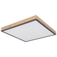 LED-Deckenleuchte Doro L: 45 cm mit Fernbedienung - Opal/Graphitfarben, Basics, Kunststoff/Metall (45/45/7,6cm) - Globo