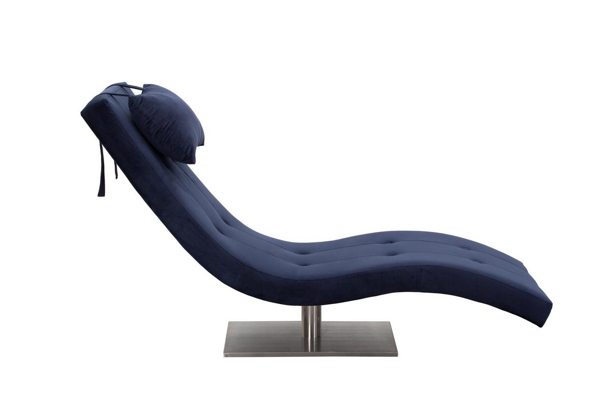 Relaxliege Blau B: 60 Cm - Blau/Silberfarben, MODERN, Textil (60/82/170cm) - Livetastic