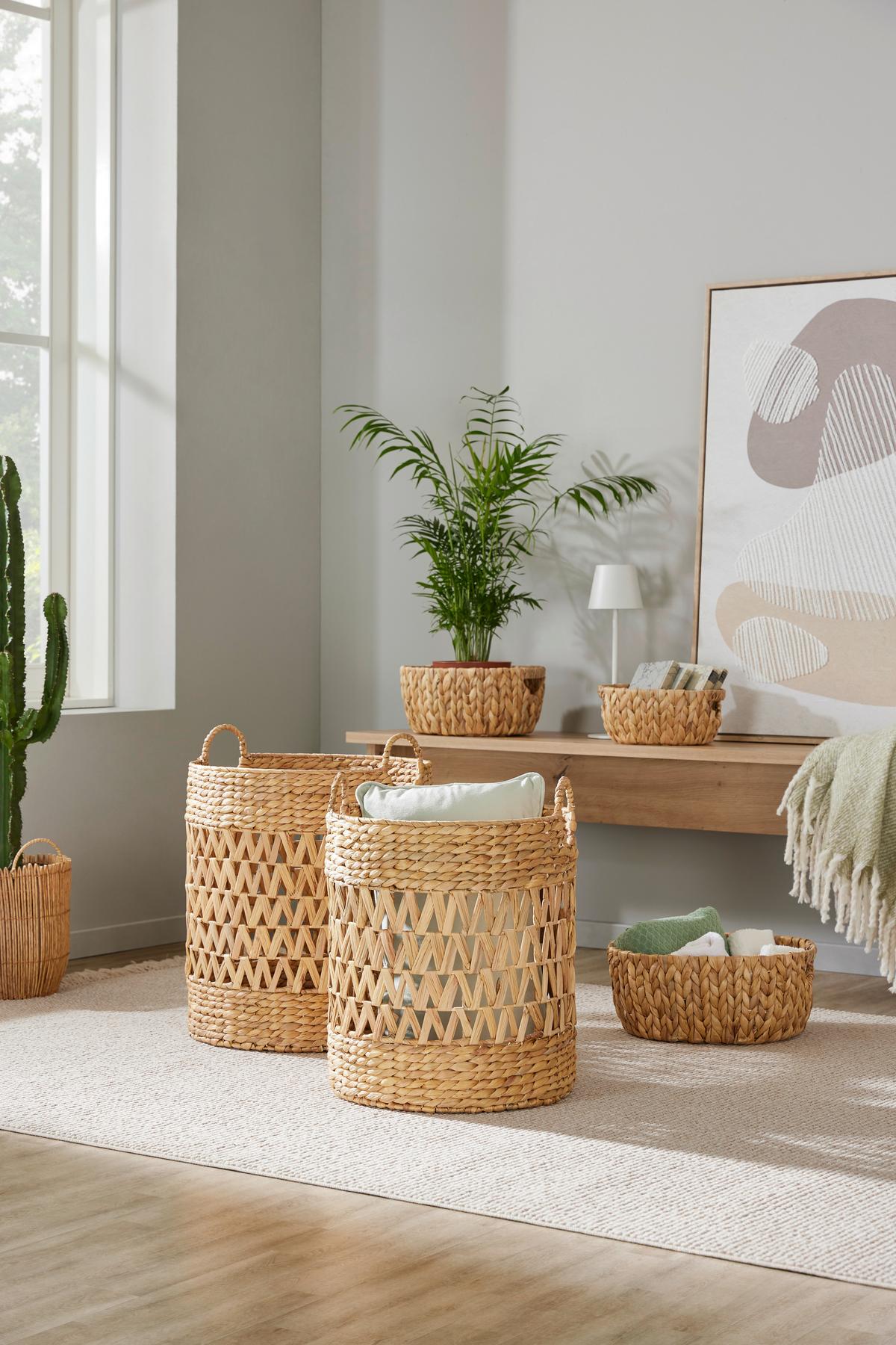 Korb Jonathan - Naturfarben, KONVENTIONELL, Naturmaterialien/Metall (36/48cm) - Luca Bessoni