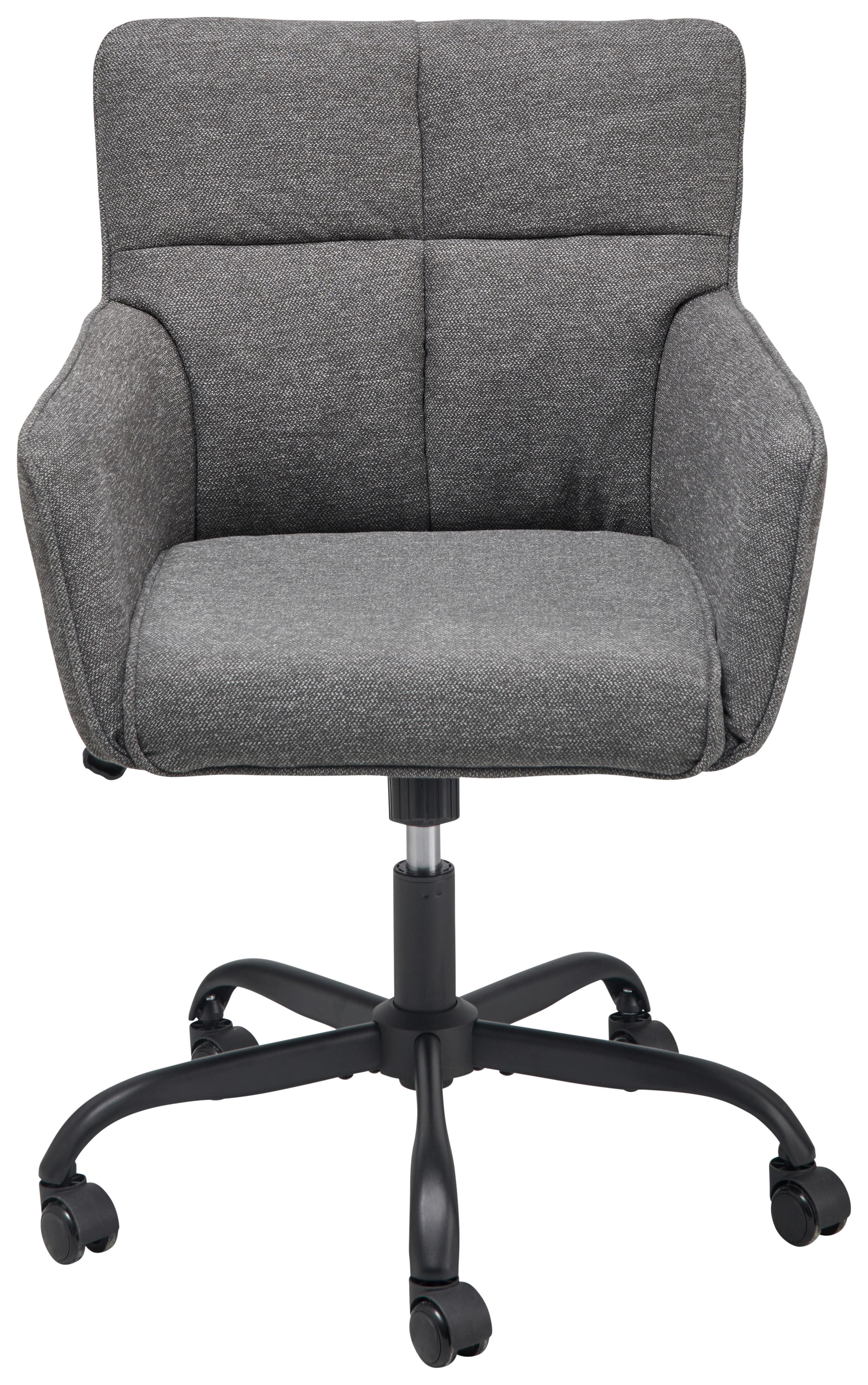 Drehstuhl Lecce - Dunkelgrau/Schwarz, LIFESTYLE, Holz/Kunststoff (59/83-91/62.5cm) - MID.YOU