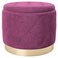 Hocker Pouf Liz Samt Lila H: 40 cm mit Stauraum - Beere, LIFESTYLE, Textil (50/40/50cm) - Playboy