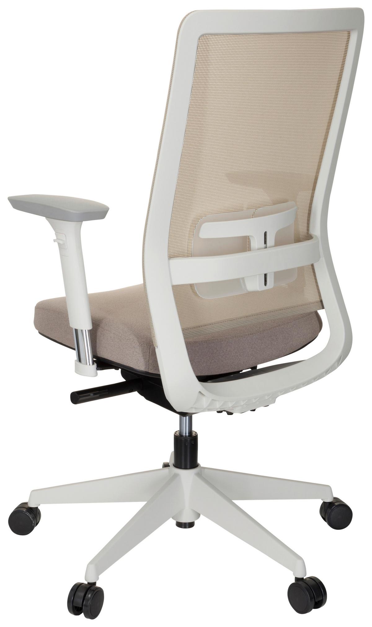 Drehstuhl Pure White Weiß/beige - Beige/Weiß, MODERN, Kunststoff/Textil (69/115/60cm) - MID.YOU