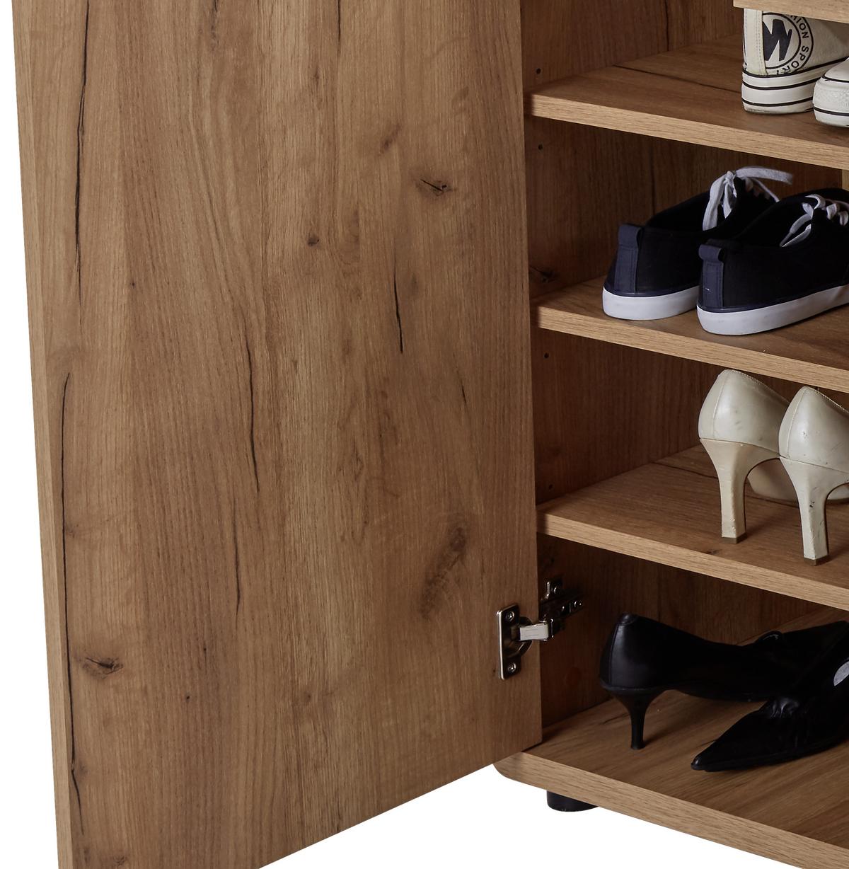 Schuhschrank Fontana Kraft Eiche Dekor B: 89,2 Cm - Eichefarben/Schwarz, MODERN, Holzwerkstoff (89,2/111/40cm)