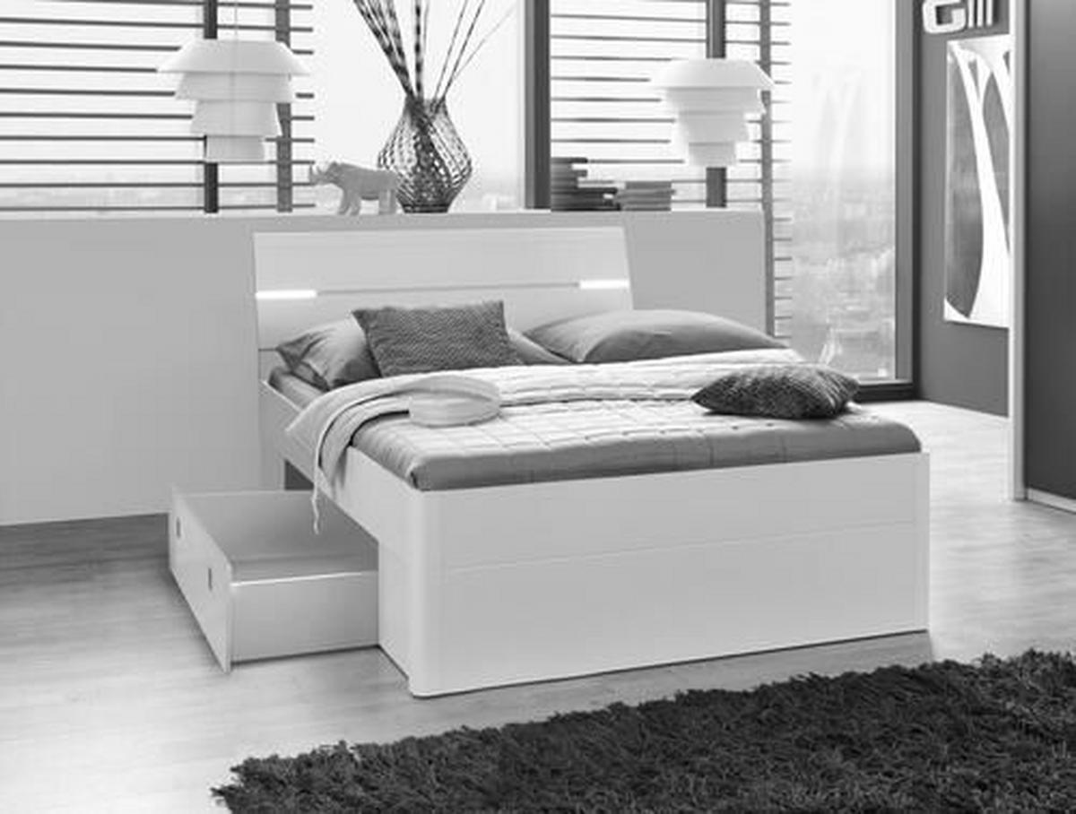 Bett Inkl. Laden + Led 140x200 Mars, Eiche Dekor - Eichefarben/Eiche San Remo, MODERN, Holzwerkstoff (140/200cm) - MID.YOU