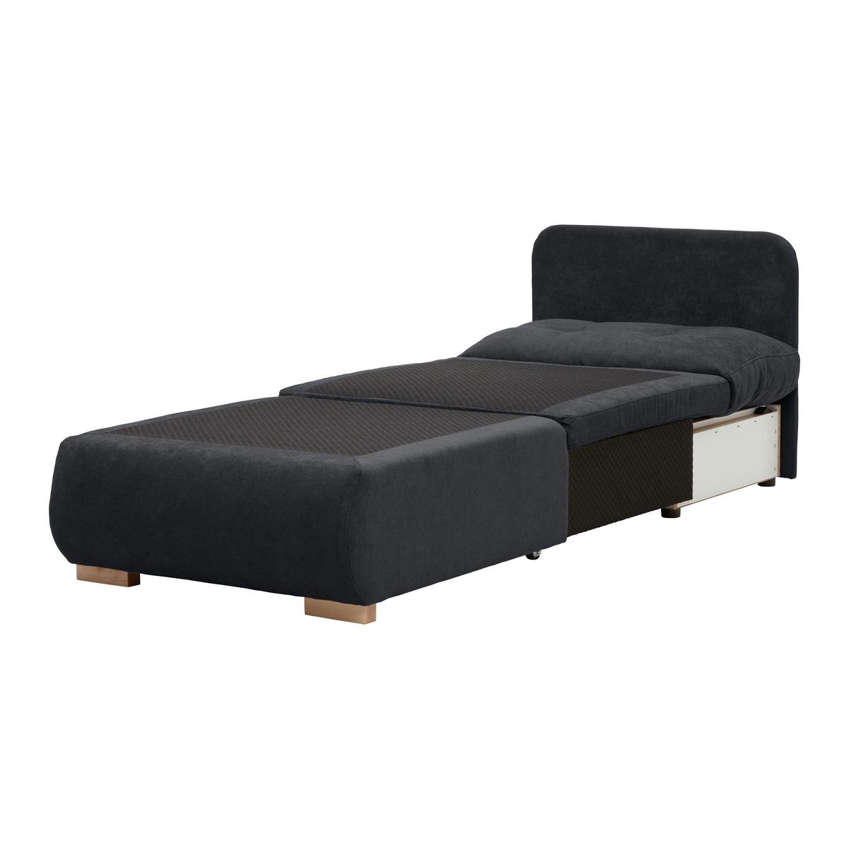 Rozkládací křeslo MODENA, černá - černá/přírodní barvy, textil/plast (89/88/90cm) - Based