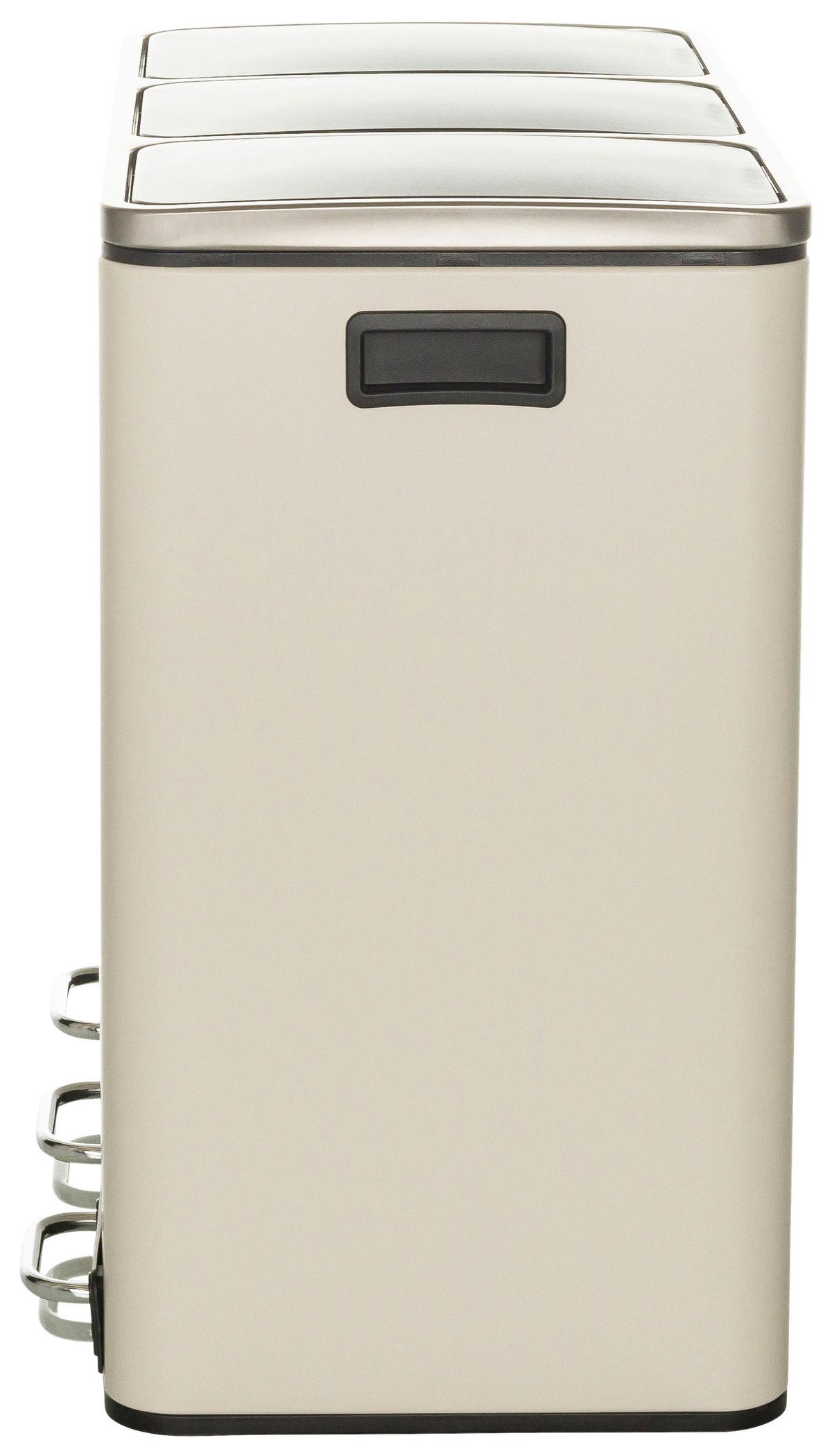 Abfallsammler Clean Ix - Beige/Schwarz, Basics, Kunststoff/Metall (61/56/31,5cm) - MID.YOU