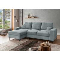 Eckschlafsofa Zona, Hellblau S: 143x237 Cm - Schwarz/Hellblau, KONVENTIONELL, Textil (143/237cm) - Livetastic