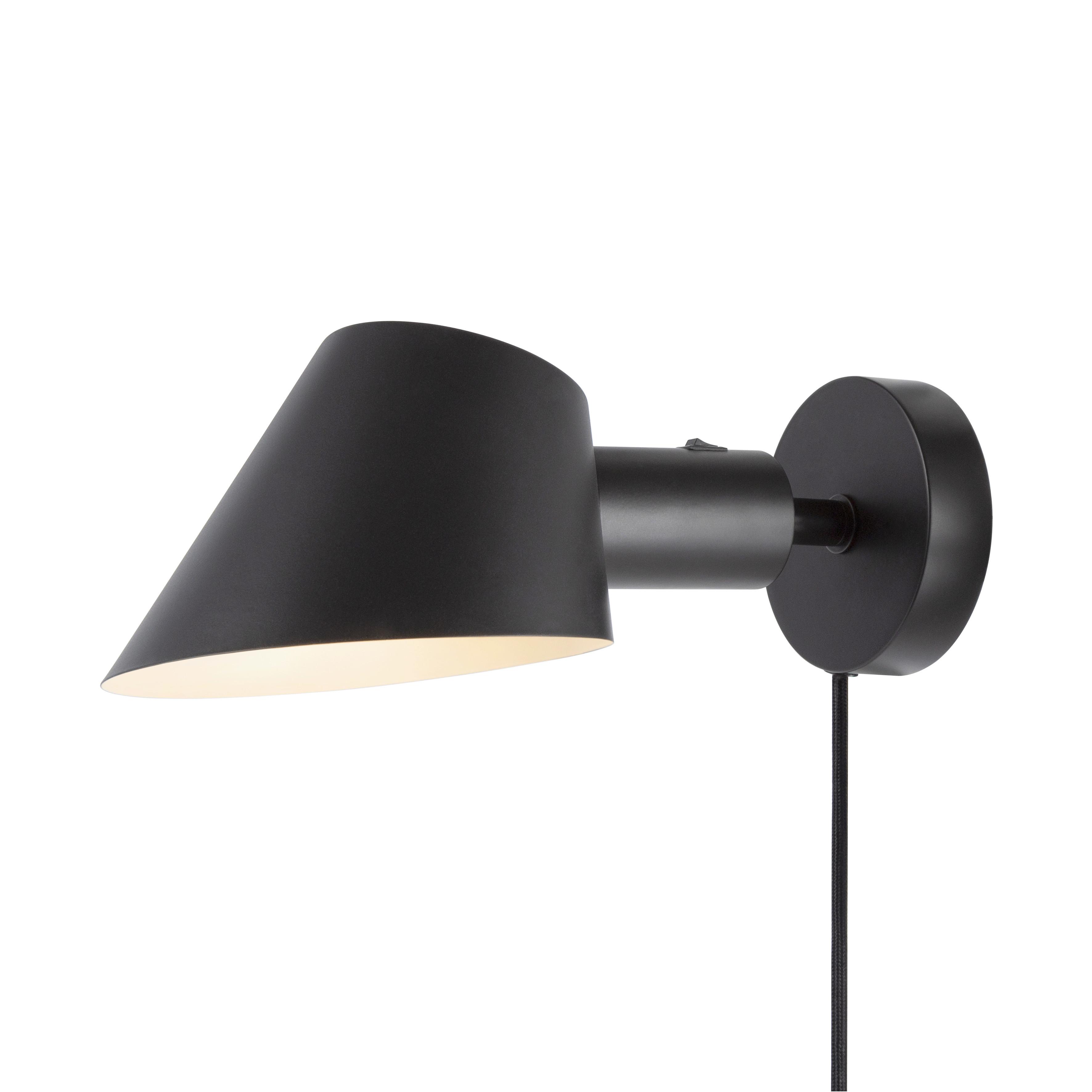 Wandleuchte Stay Wl Schwarz D: 15 cm - Schwarz, Design, Metall (15/11,7cm) - Nordlux