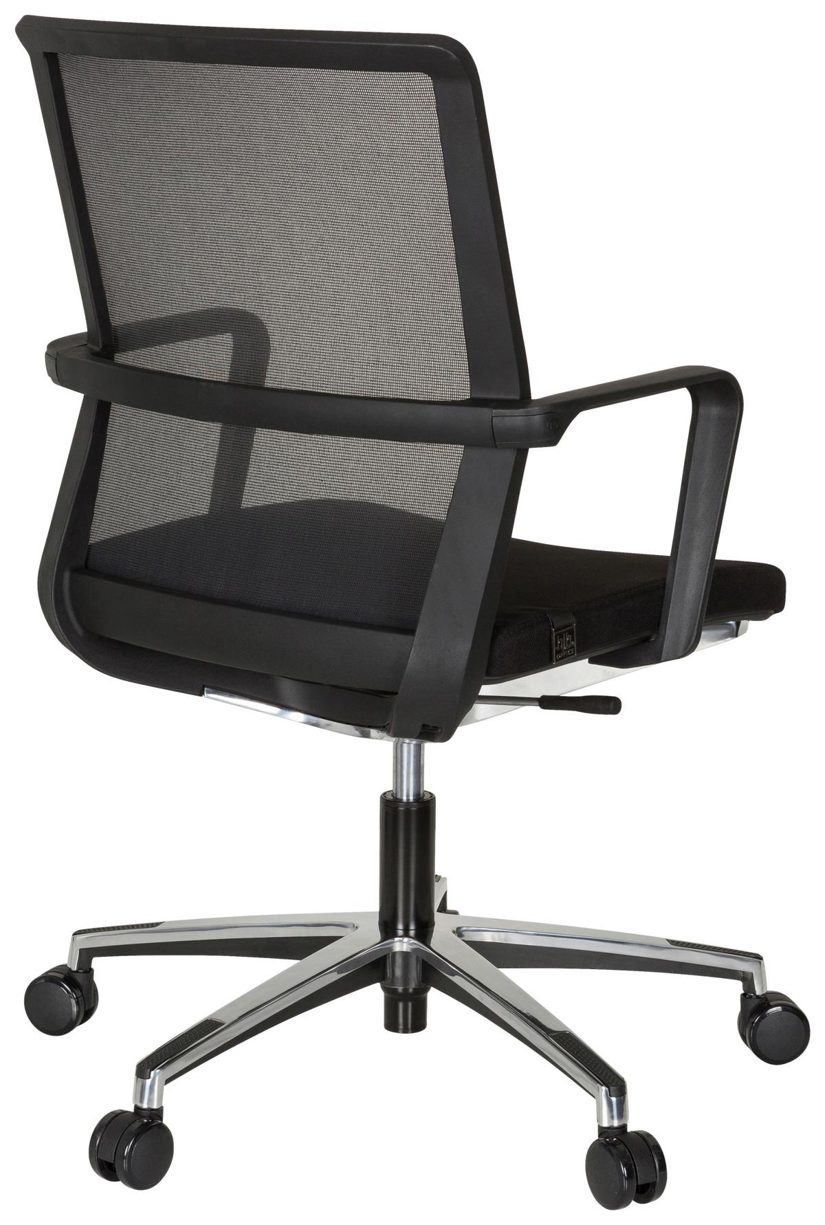 Drehstuhl Move-tec Net 3d Höhenverstellbar Schwarz - Alufarben/Schwarz, MODERN, Kunststoff/Textil (57/105/55cm) - MID.YOU
