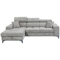 Ecksofa Mit Bettkasten Sydney Hellgrau 172x268 Cm - Hellgrau/Schwarz, KONVENTIONELL, Textil (172/268cm) - MID.YOU