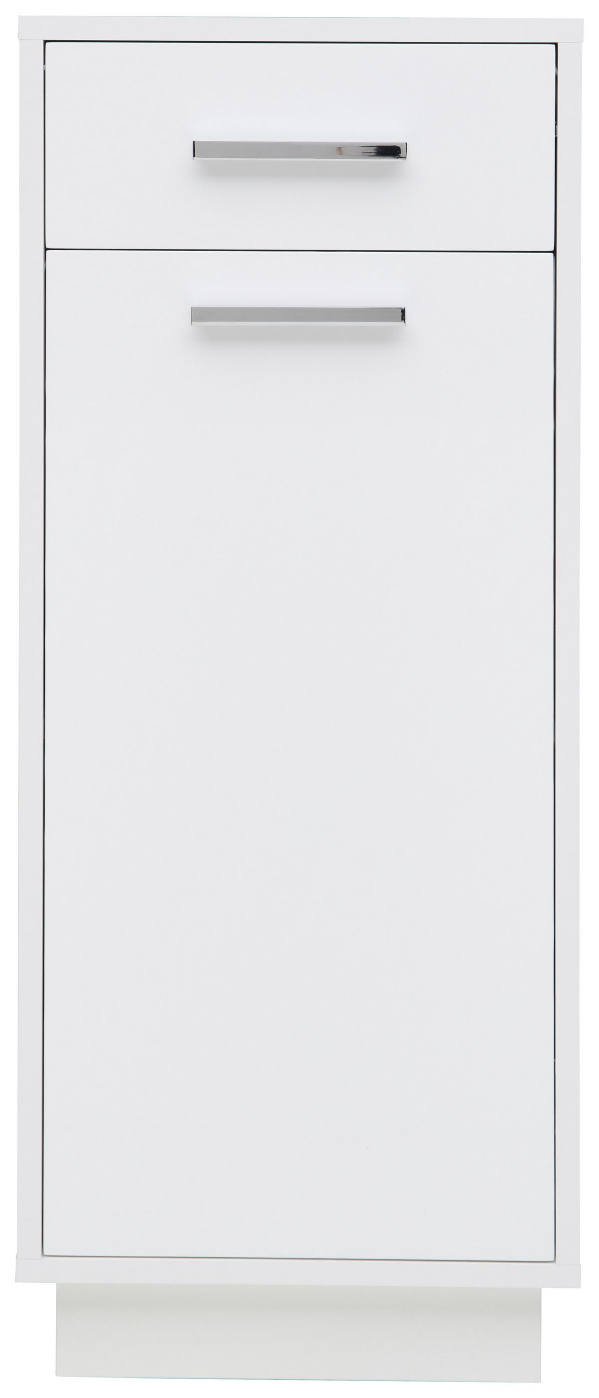 SPODNÁ SKRINKA MILANO - biela/chrómová, Modern, kov/kompozitné drevo (38/92/30cm)