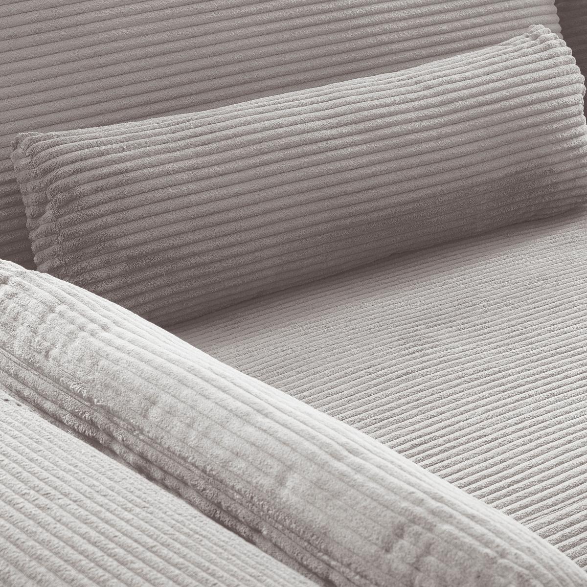 Ecksofa Berlin Cord Hellgrau 172x313 cm - Hellgrau/Schwarz, Design, Textil (172/313cm) - P & B
