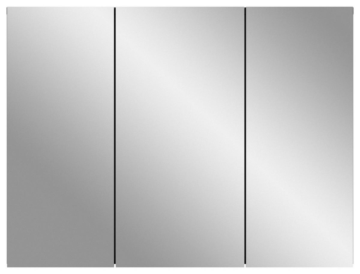 Spiegelschrank Soft 3-Türig B: 80 Cm - Grau, MODERN, Glas/Holzwerkstoff (80/60/15cm) - MID.YOU