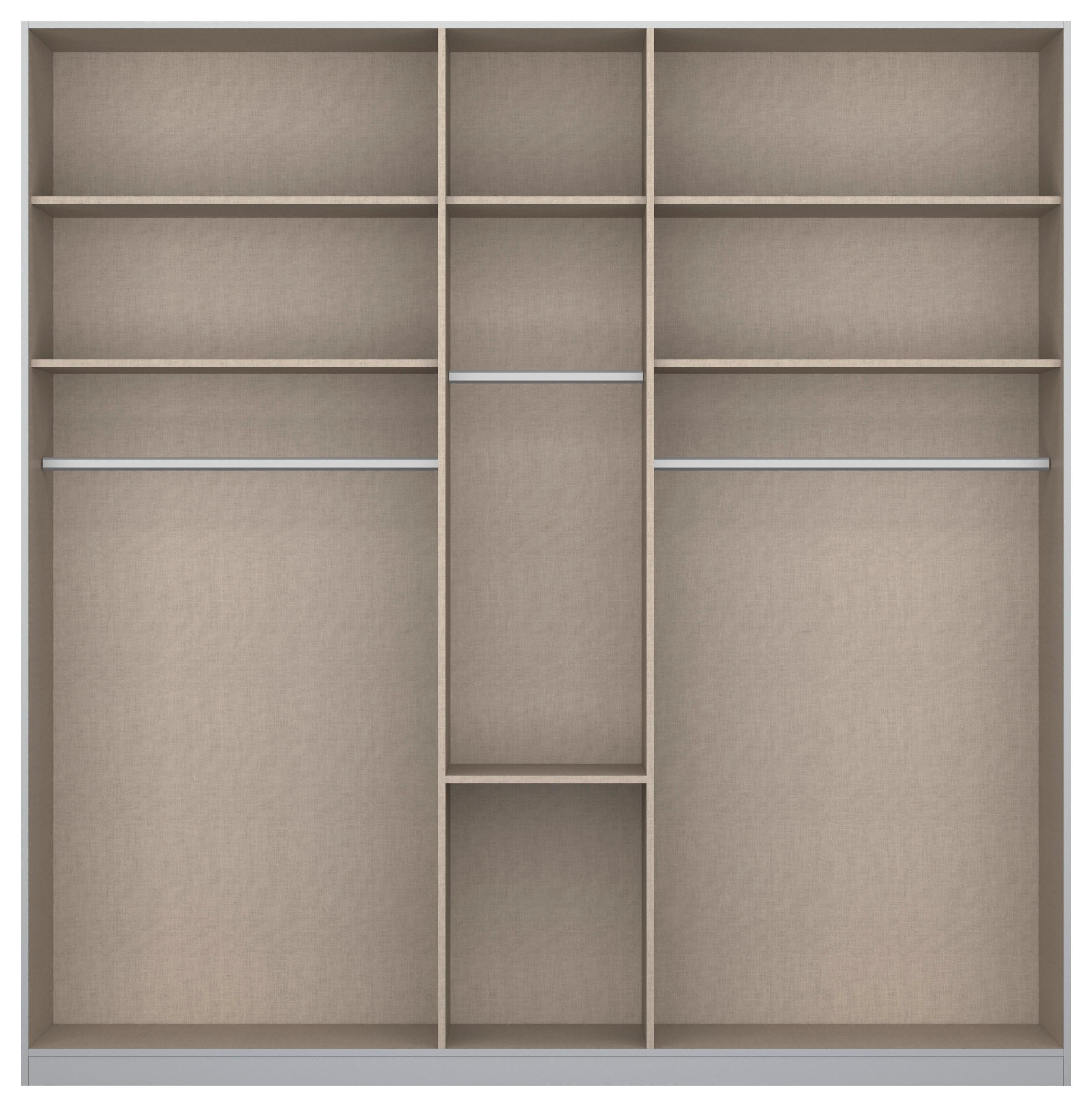 Drehtürenschrank mit Schubladen 226cm Alabama Super Champagner - Champagner/Eichefarben, MODERN, Holzwerkstoff (226/229/54cm)