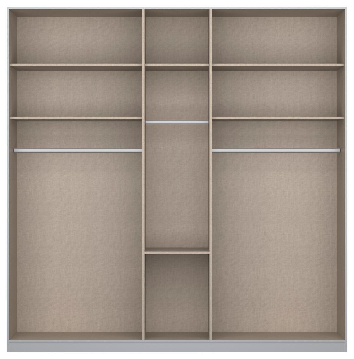 Drehtürenschrank mit Schubladen 226cm Alabama Super Champagner - Champagner/Eichefarben, MODERN, Holzwerkstoff (226/229/54cm)