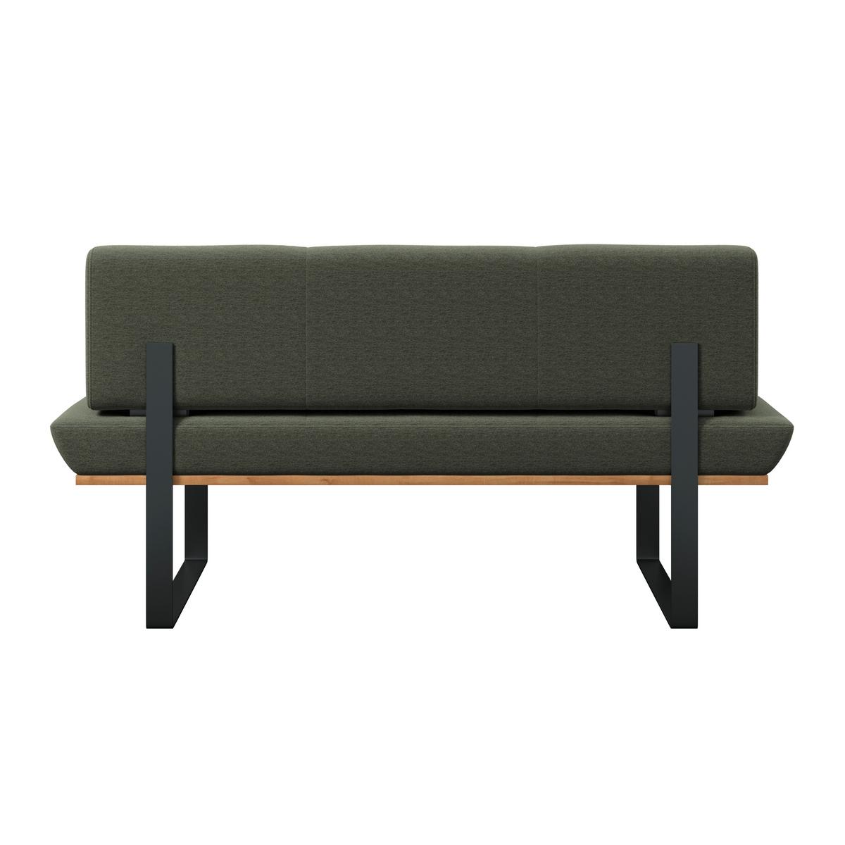 Sitzbank Tristan Webstoff grün, B: 170cm - Schwarz/Grün, MODERN, Holz/Textil (170/48/90cm) - James Wood