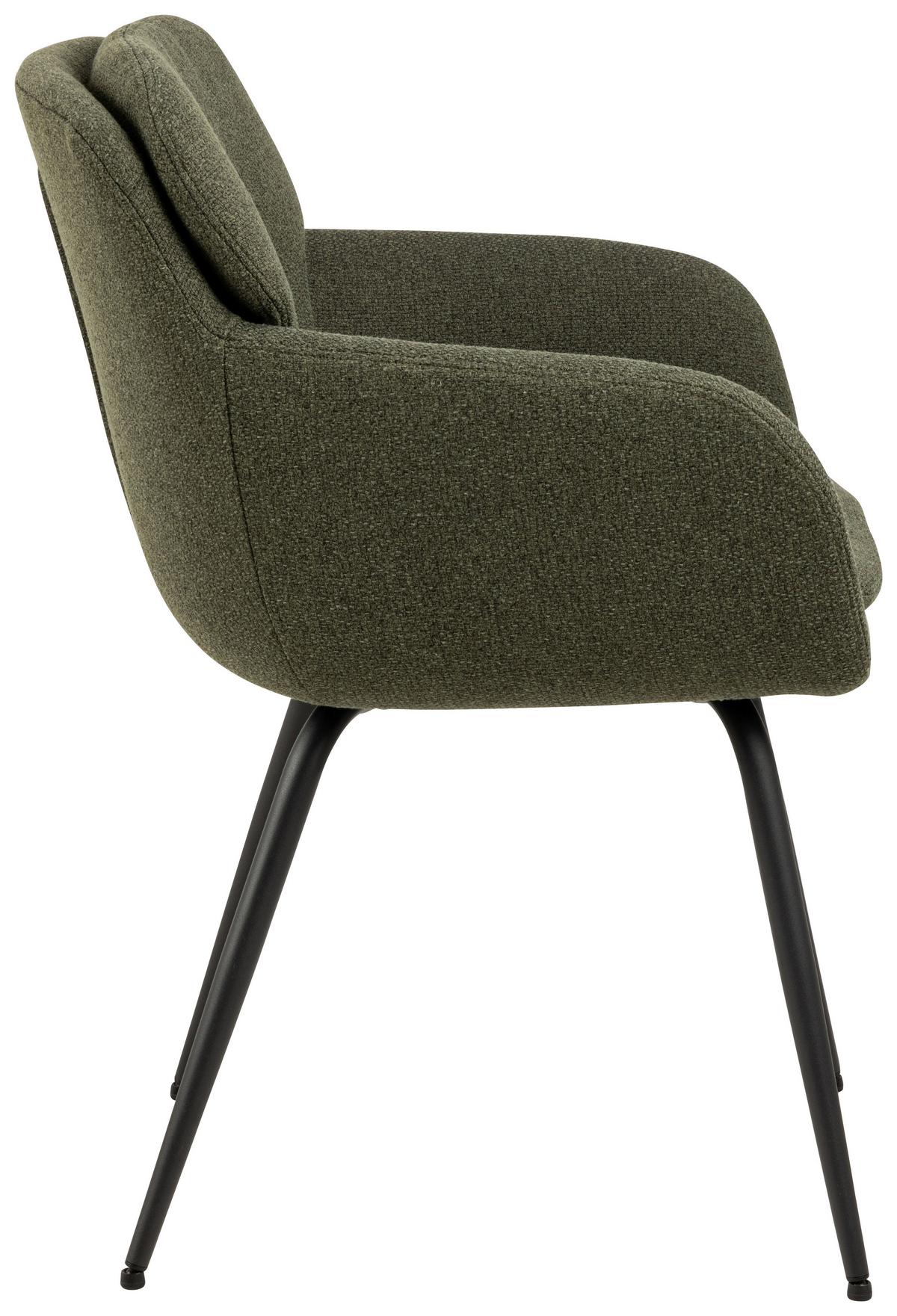Židle s područkami zelená/černá - černá/zelená, Design, kov/textil (58/84/59cm) - MID.YOU