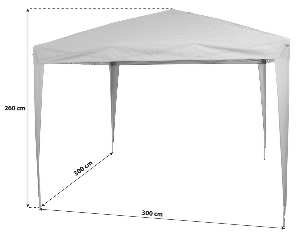 Pavillon Starter Bxhxt 3x2,6x3 M Mit Tragetasche - Grau, KONVENTIONELL, Textil/Metall (300/260/300cm) - Siena Garden