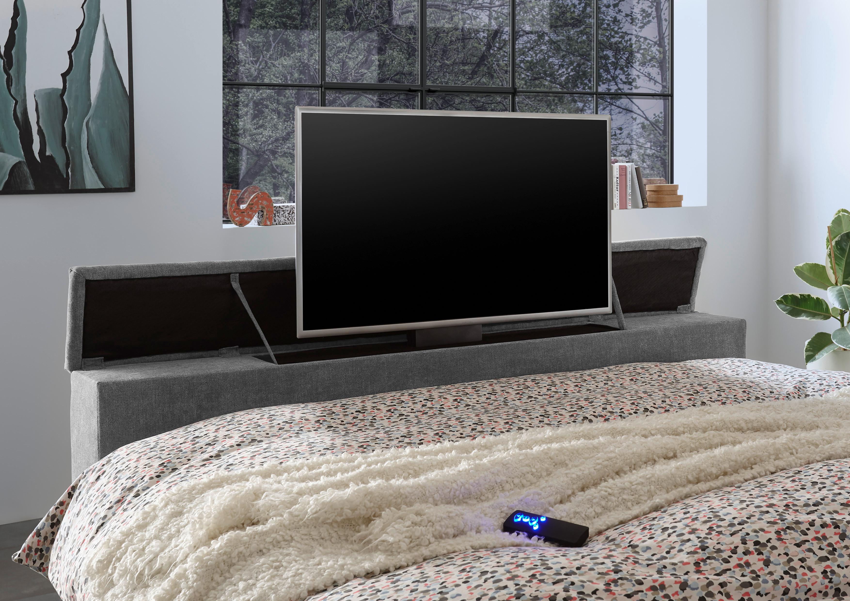 Boxspringbett mit TV-Integration