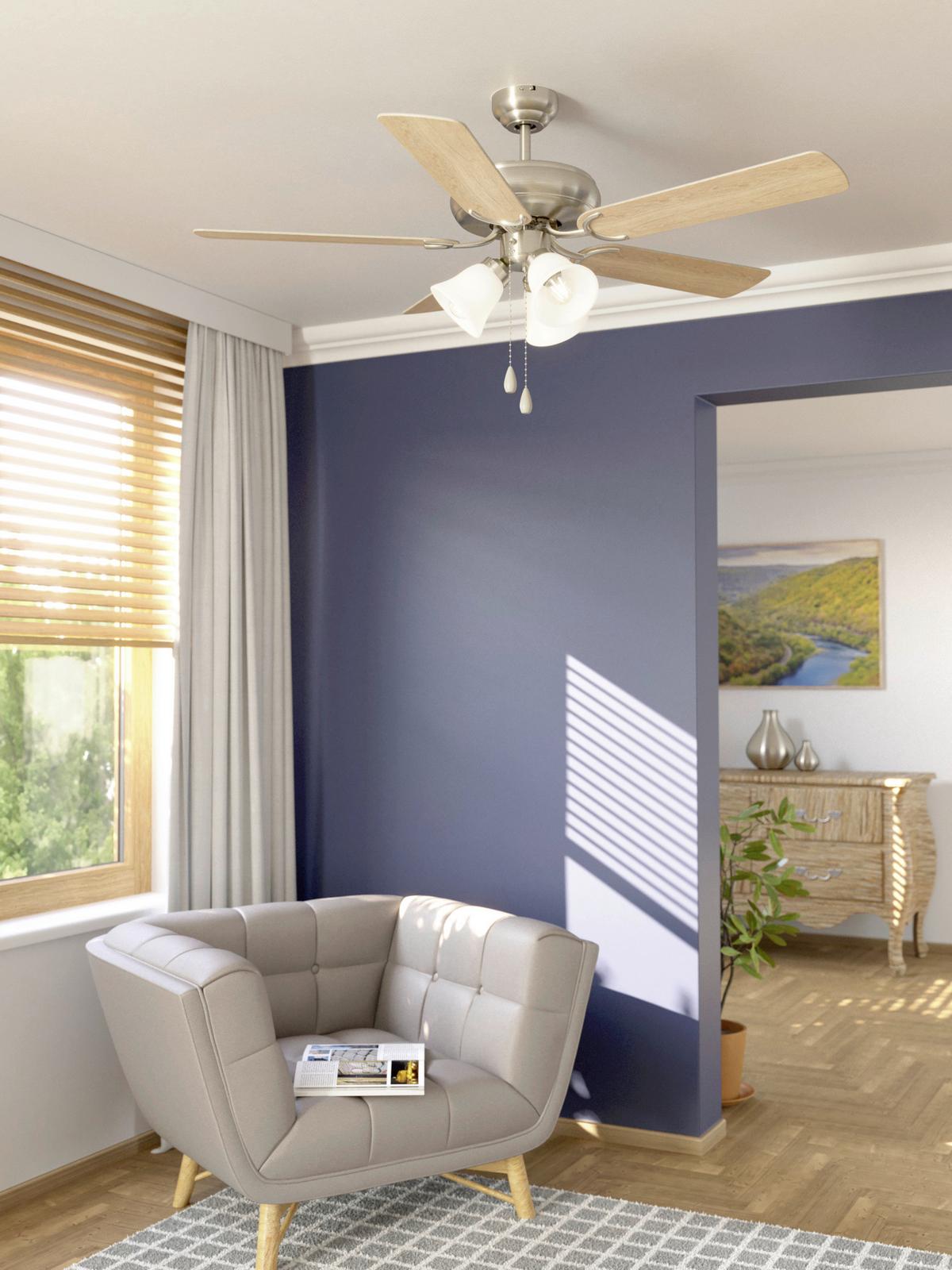 Deckenventilator 35076 Las Palmas - Weiß, Basics, Holz/Metall (132/47,4cm) - Eglo