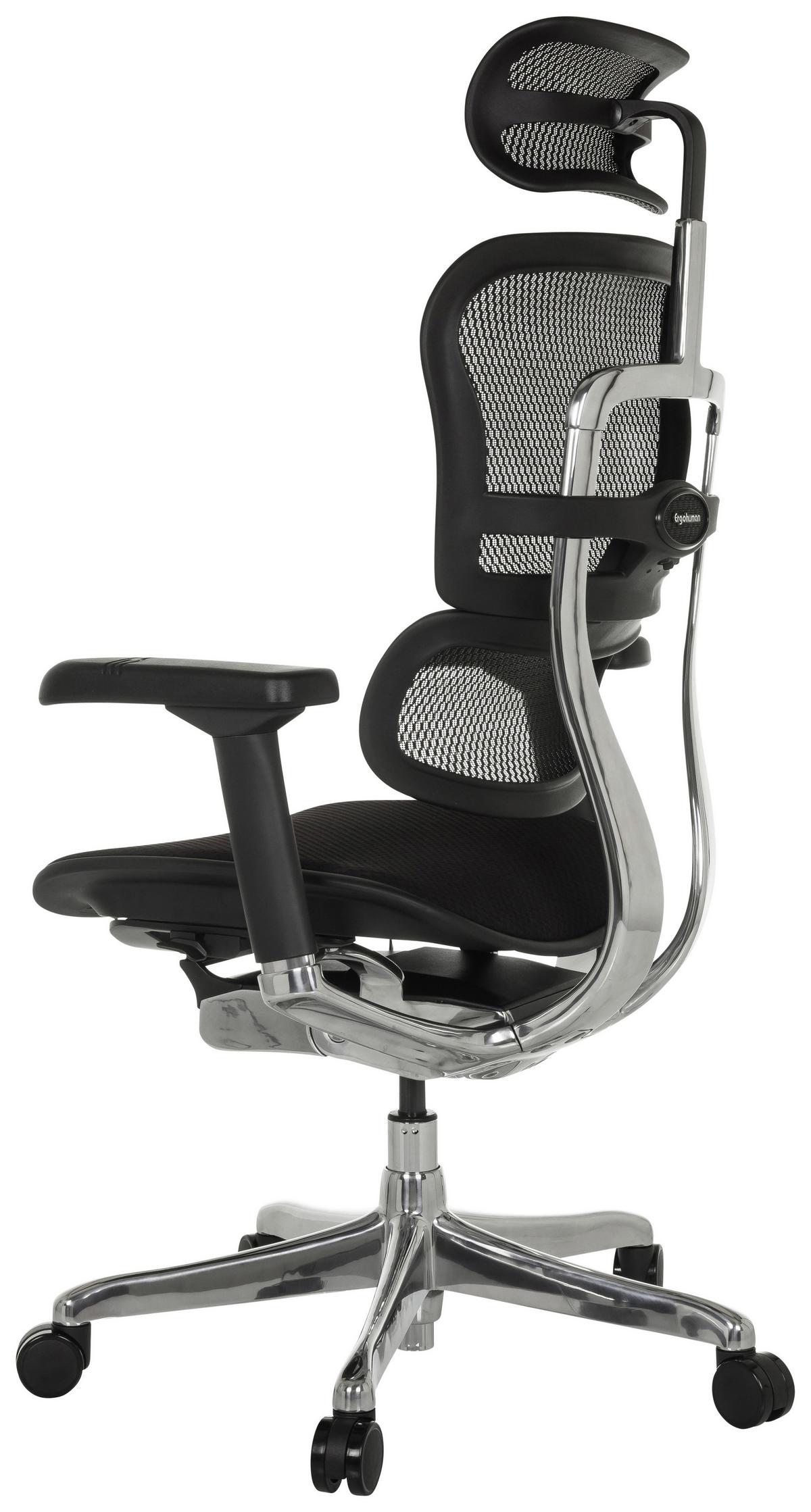 Drehstuhl Ergohuman Gen2 Schwarz B: 78 Cm - Silberfarben/Schwarz, MODERN, Kunststoff/Textil (78/117 - 136/64cm) - MID.YOU