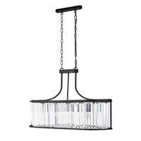 KRISTALL-HÄNGELEUCHTE VICTORIA 8095-5BK - Schwarz, Design, Glas/Metall (78/150cm)