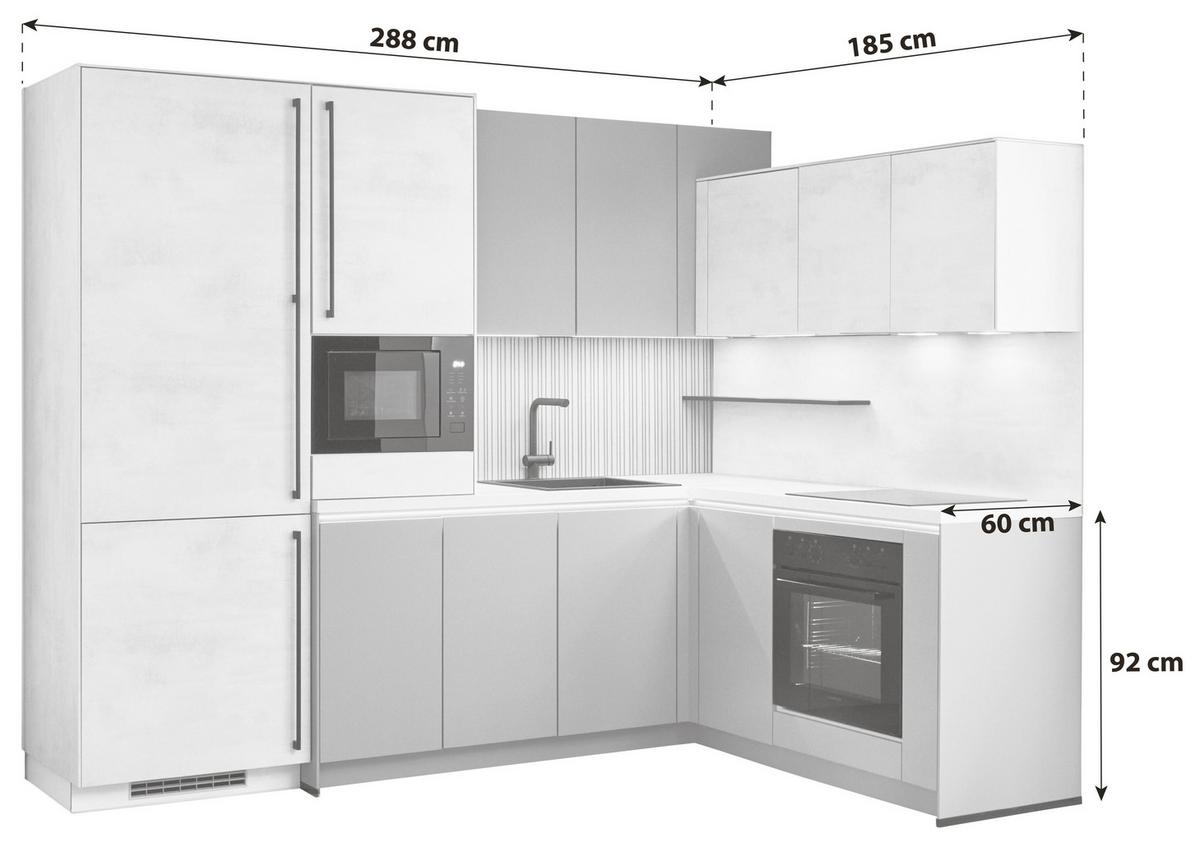 Eckküche Sidney/Riga - Sandfarben/Koralle, Basics, Holzwerkstoff (288/185cm) - Vertico