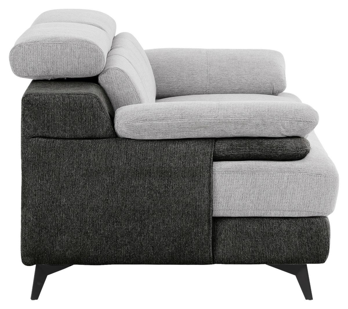 2-sitzer-sofa Titus Graphit-/silberfarben - Silberfarben/Schwarz, Design, Textil (205/80/104cm) - Livetastic