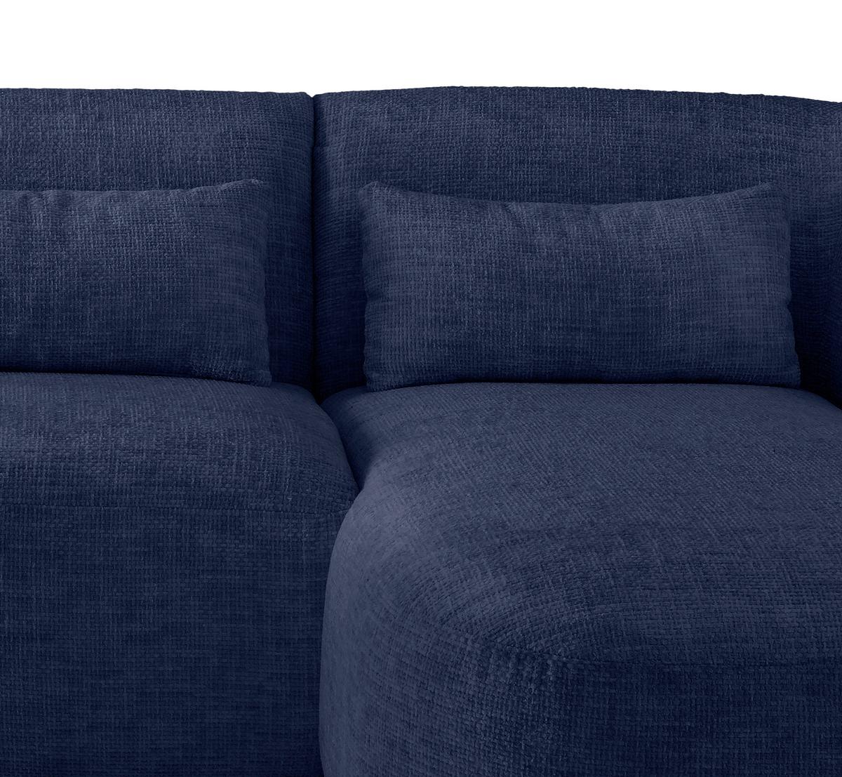 Ecksofa Caponi Dunkelblau S: 256x160 Cm - Schwarz/Dunkelblau, MODERN, Textil (256/160cm) - Livetastic