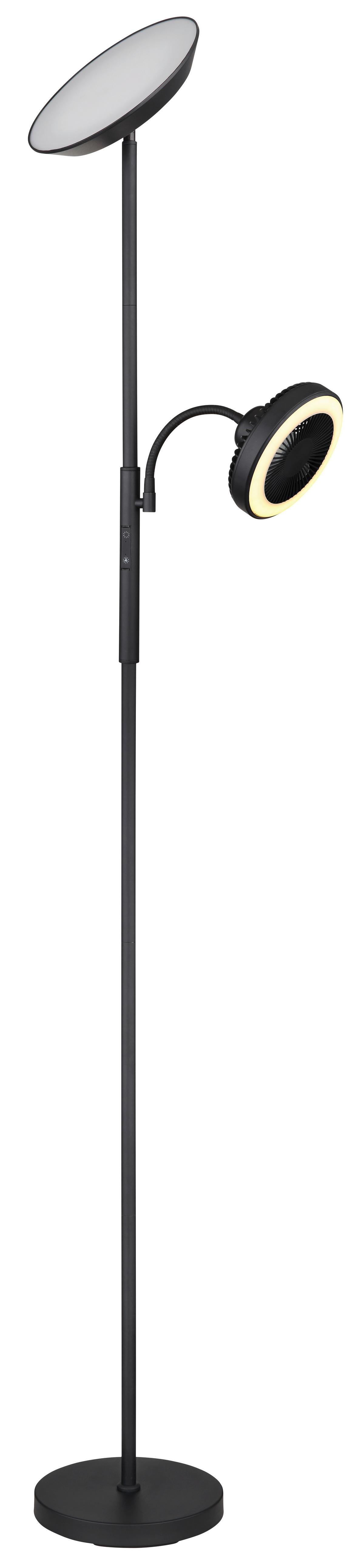 LED-Stehleuchte 58008 - Opal/Schwarz, KONVENTIONELL, Kunststoff/Metall (33,7/25/178cm) - Globo