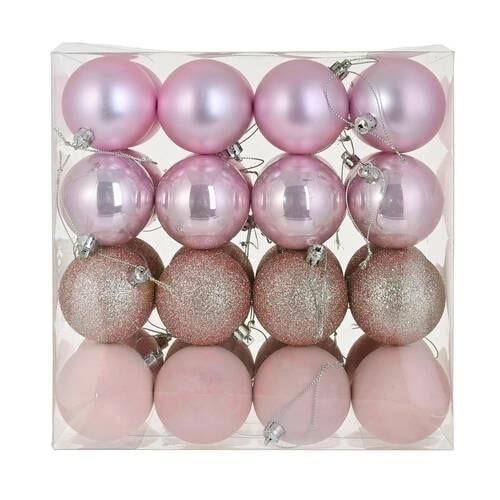 Baňka na vánoční stromeček NOELE - růžová, Konvenční, plast (6cm) - Mömax