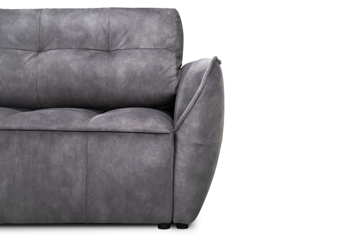 Boxspringová pohovka BOMBEI, sivý velúr - čierna/sivá, Modern, drevo/kompozitné drevo (243/94/125cm)