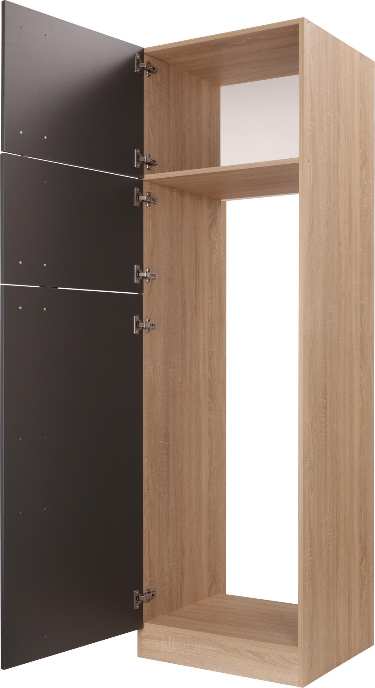 Geräteumbauschrank Merle Grau, Eiche Dekor B:60cm - Eichefarben/Grau, Basics, Holzwerkstoff (60/200/60cm) - Respekta
