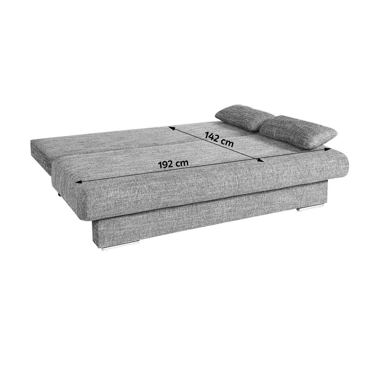 Schlafsofa Bora - Chromfarben/Creme, Design, Holzwerkstoff/Textil (193/85/86cm) - P & B