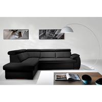 Ecksofa City Schwarz B: 211x265 Cm - Wengefarben/Schwarz, Design, Leder (211/265cm) - Livetastic